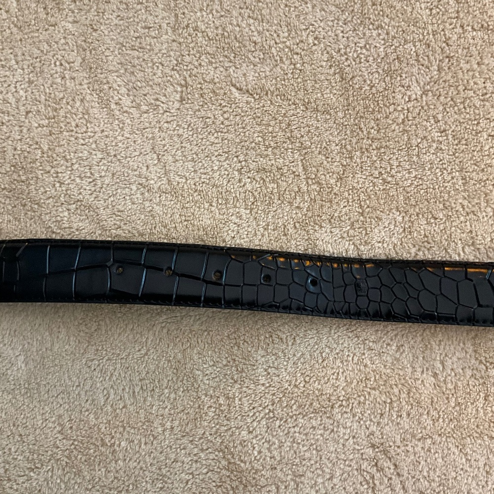 Men’s Leather Snakeskin Belt, Size 40